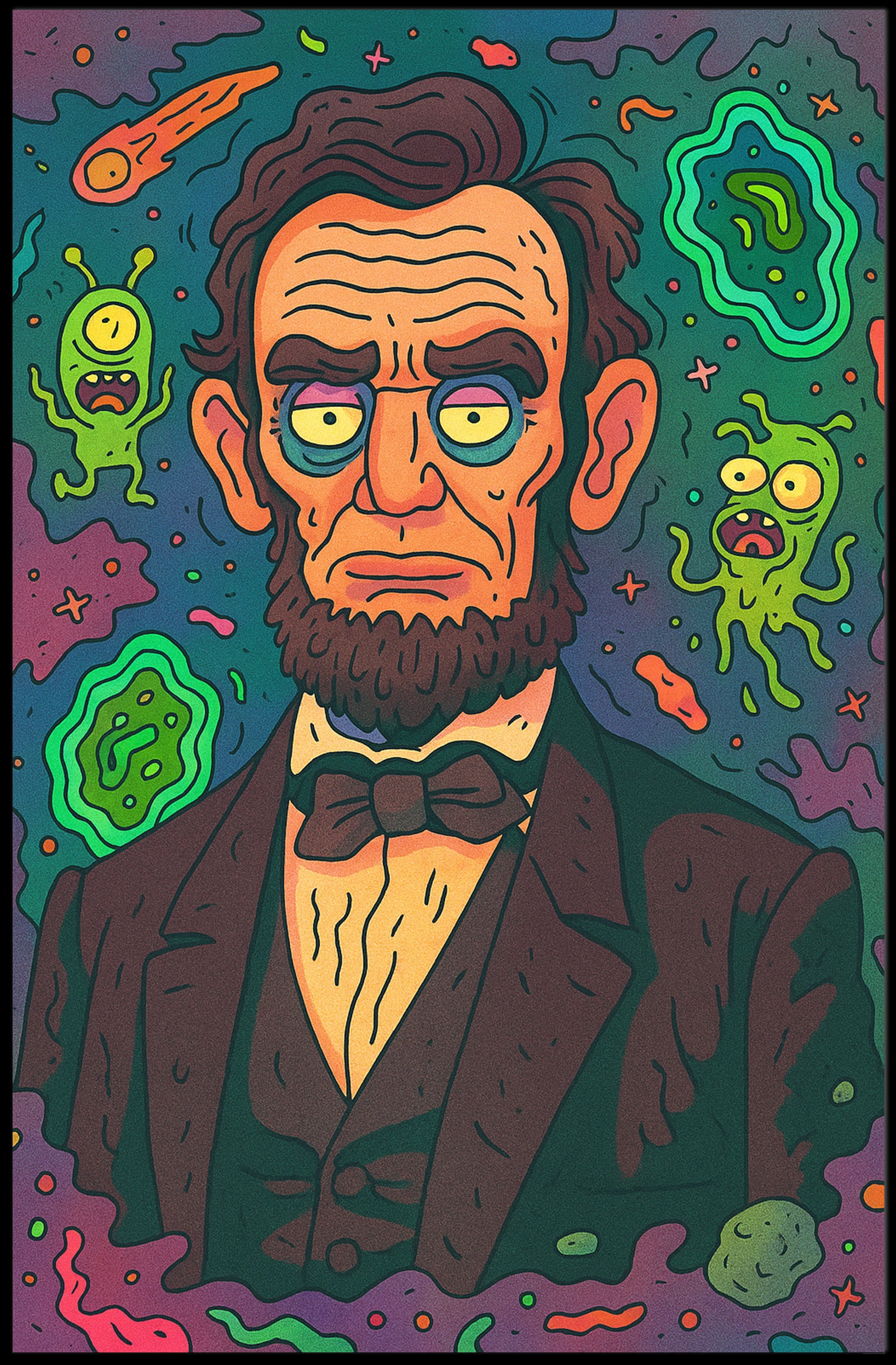 Cosmic Lincoln Poster PosterGoat