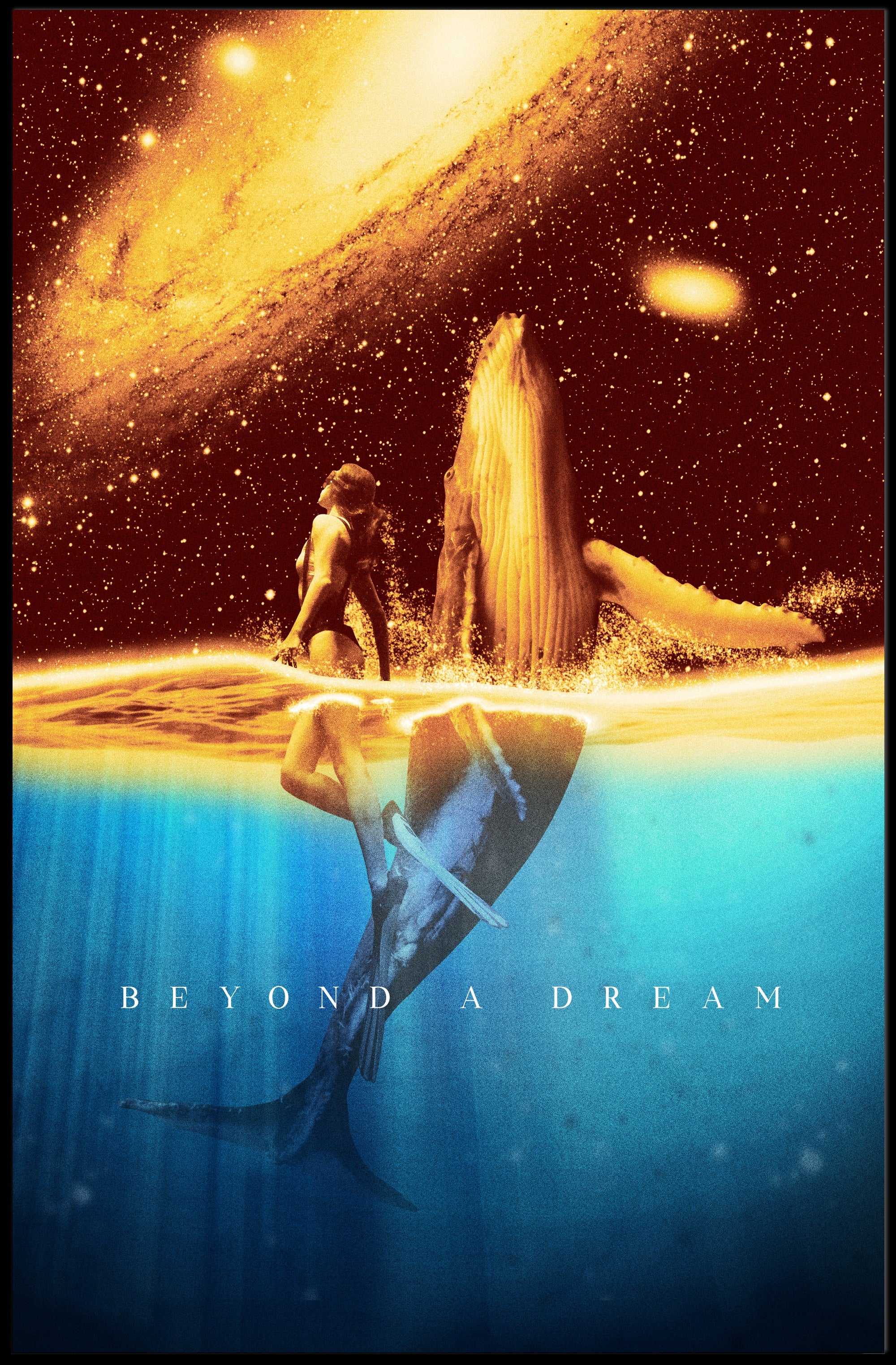 Cosmic Whale and Celestial Waters Fantasy or Mythology Poster PosterGoat