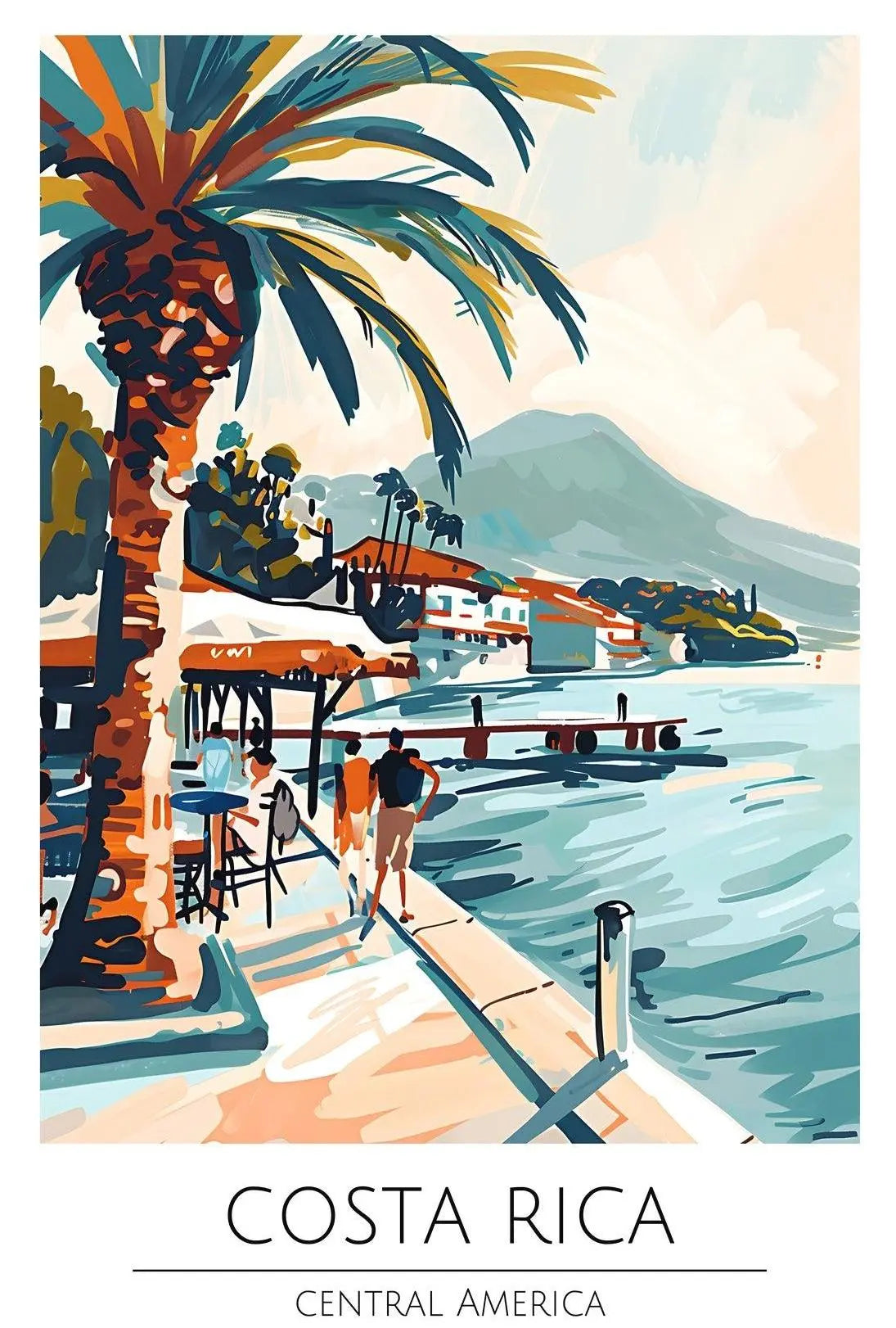 Costa Rica Coastal Escape Travel Poster PosterGoat