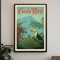Costa Rica Toucan Vintage Travel Poster PosterGoat