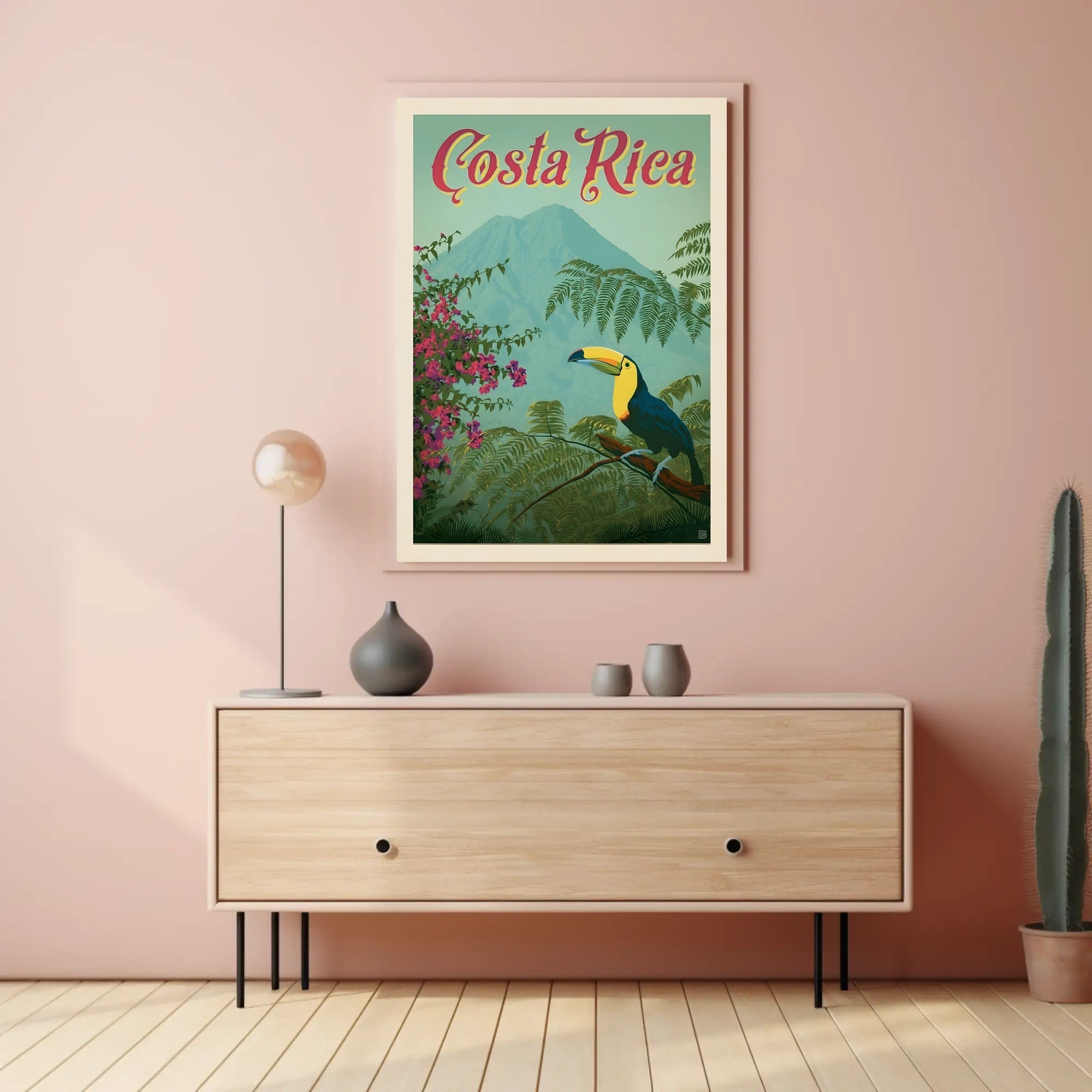 Costa Rica Toucan Vintage Travel Poster PosterGoat