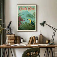 Costa Rica Toucan Vintage Travel Poster PosterGoat