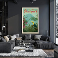 Costa Rica Toucan Vintage Travel Poster PosterGoat