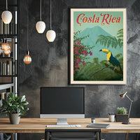 Costa Rica Toucan Vintage Travel Poster PosterGoat