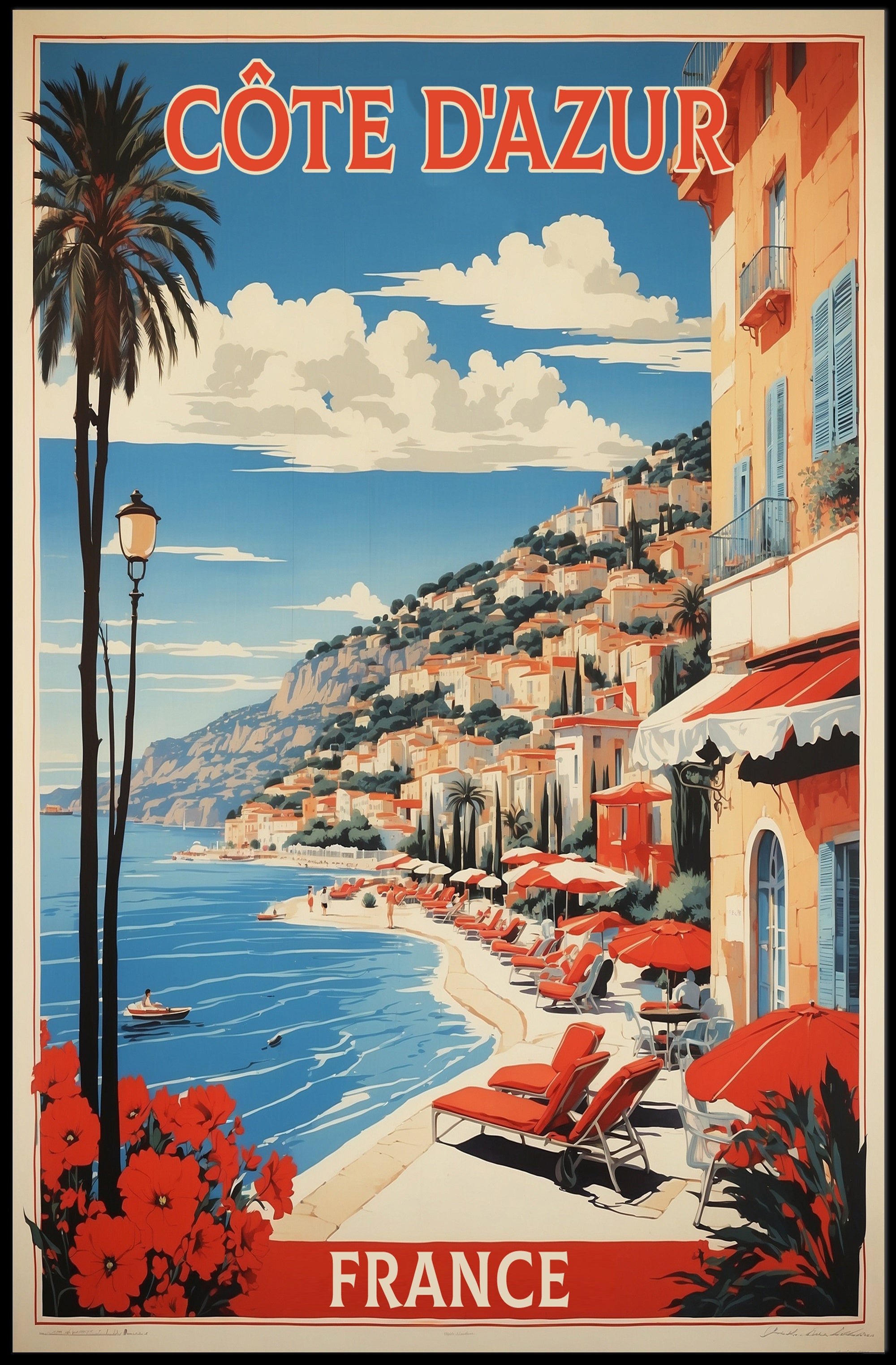 Côte d'Azur Coastal Vintage Travel Poster PosterGoat