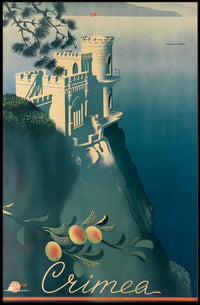 Crimea Coastal Castle Vintage Travel Poster PosterGoat