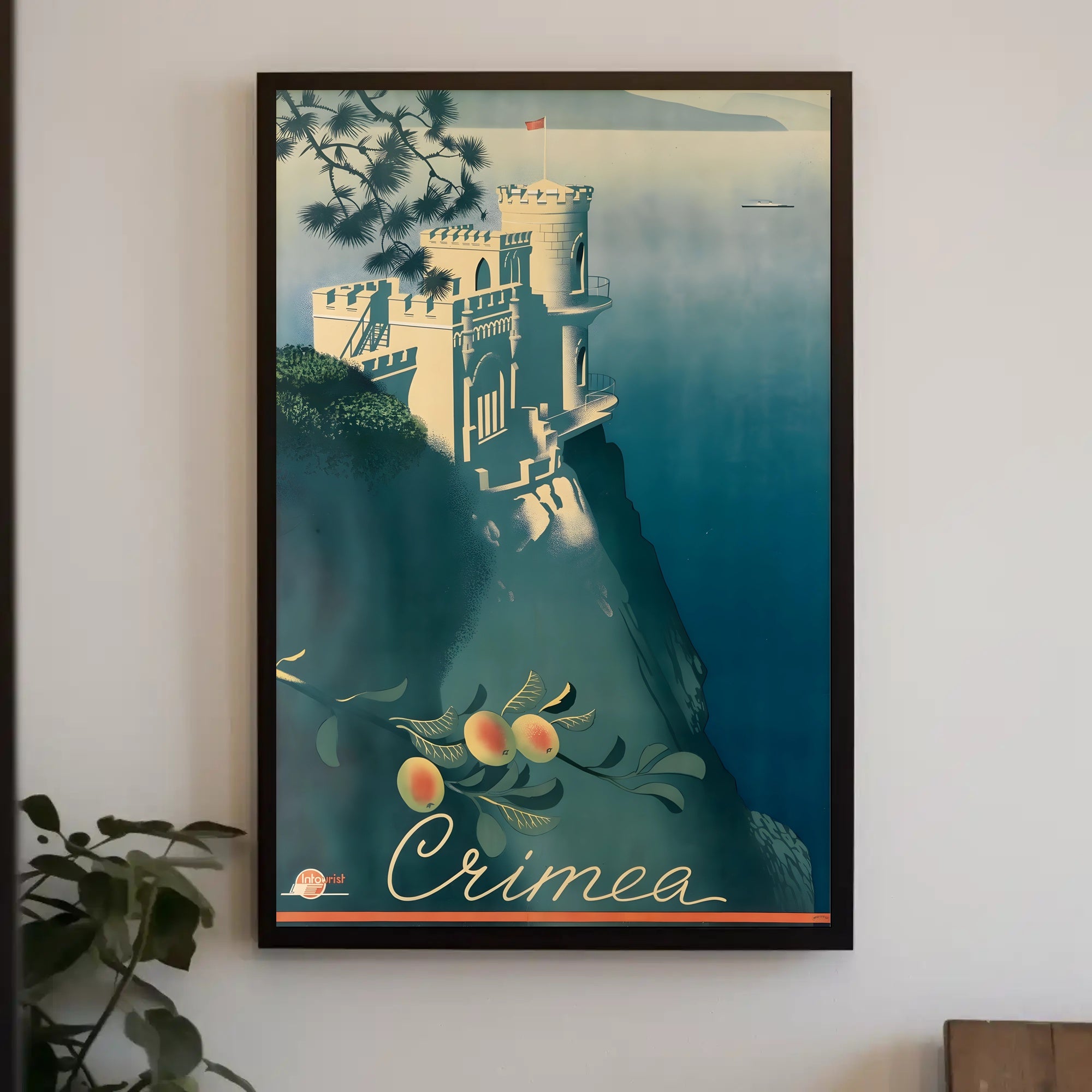 Crimea Coastal Castle Vintage Travel Poster PosterGoat