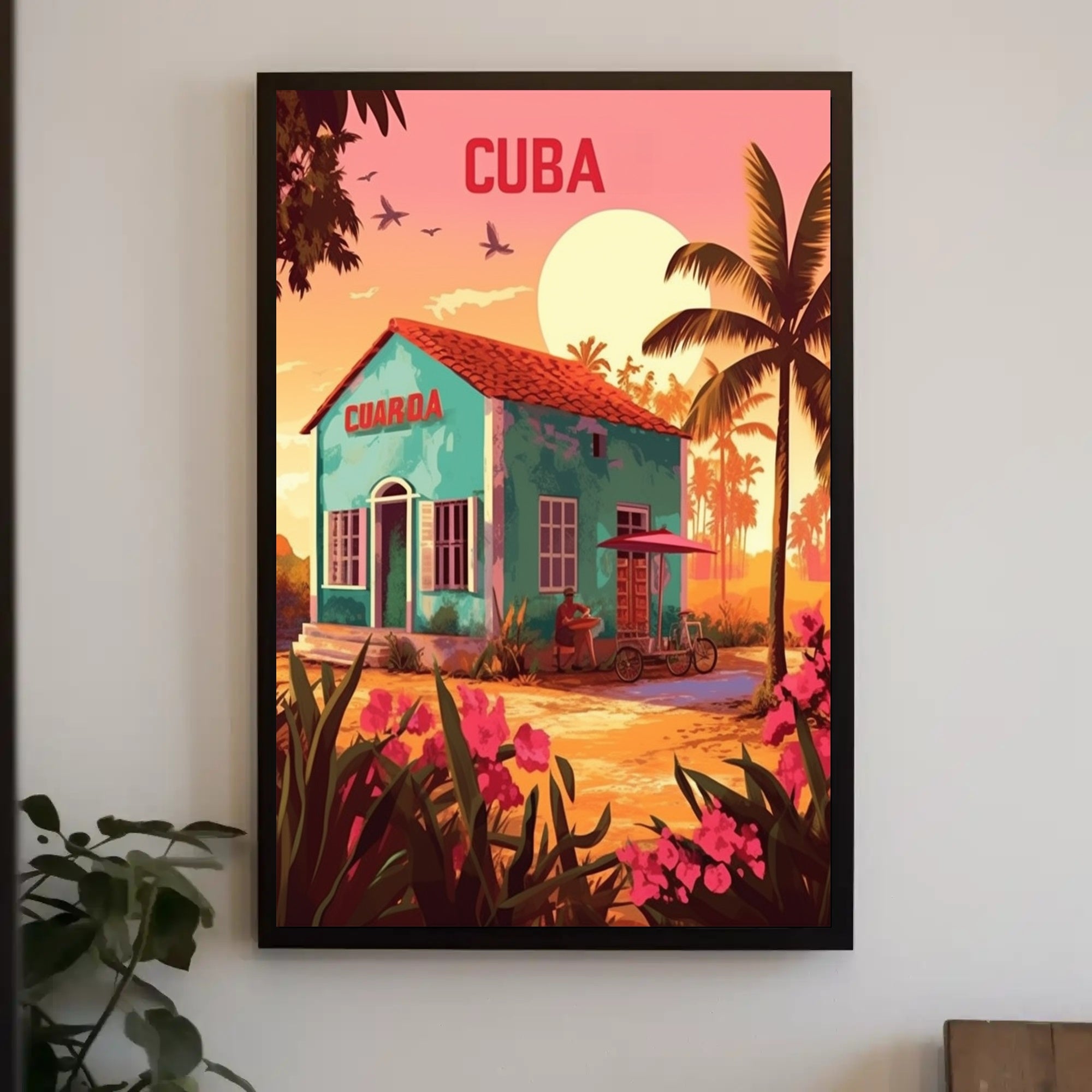 Cuban Sunrise Travel Poster PosterGoat