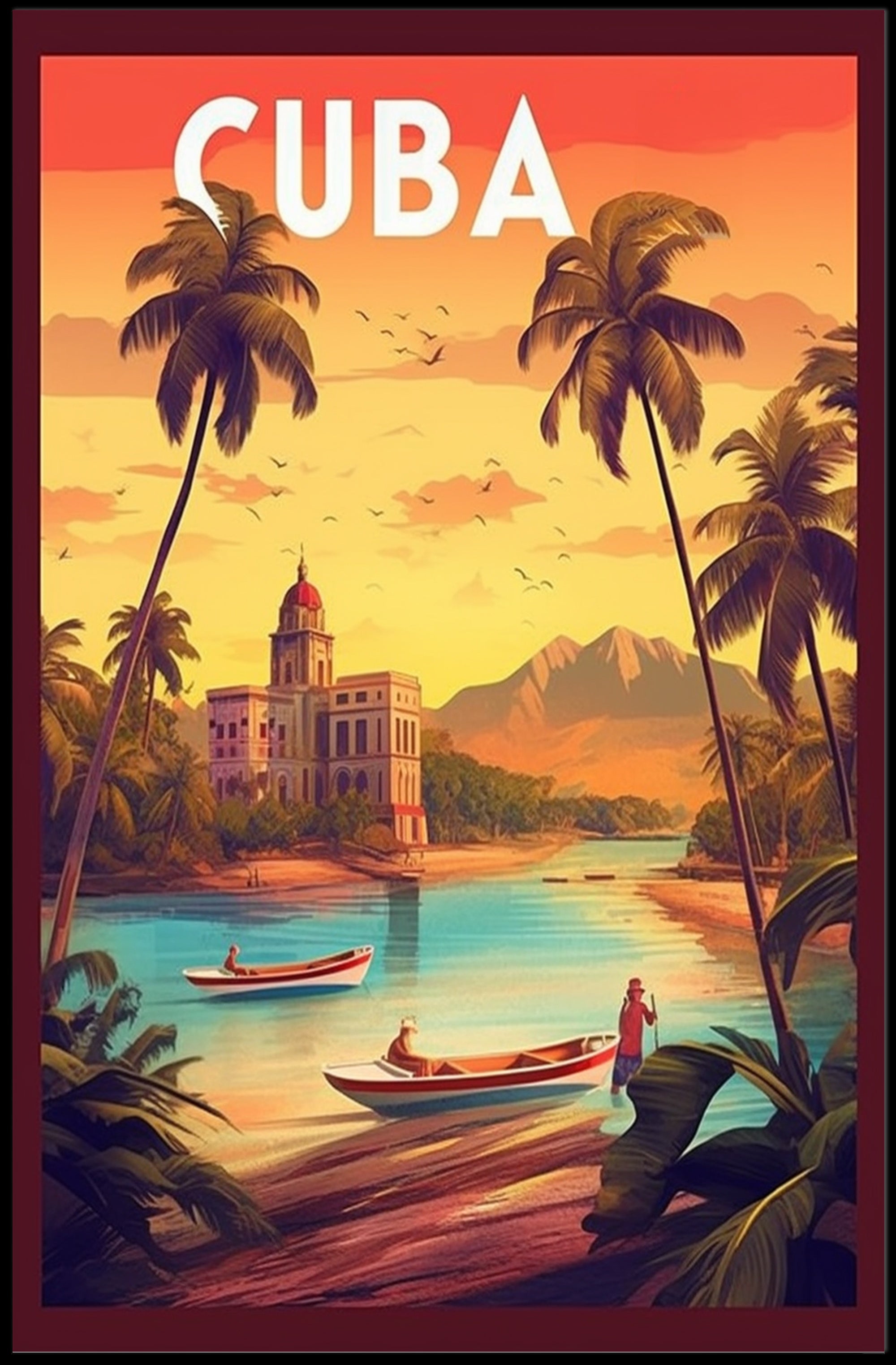 Cuban Tropical Vintage Travel Poster PosterGoat
