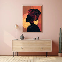 Cultural Silhouette Art in Harmony with Sun Poster PosterGoat