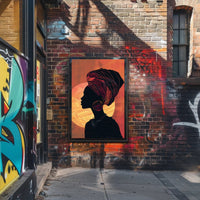 Cultural Silhouette Art in Harmony with Sun Poster PosterGoat