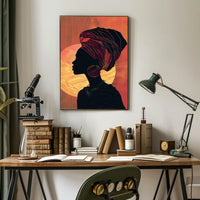 Cultural Silhouette Art in Harmony with Sun Poster PosterGoat