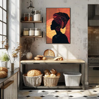 Cultural Silhouette Art in Harmony with Sun Poster PosterGoat
