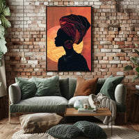 Cultural Silhouette Art in Harmony with Sun Poster PosterGoat