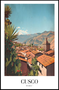 Cusco Cityscape Art: Andes Mountains Travel Poster PosterGoat