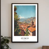 Cusco Cityscape Art: Andes Mountains Travel Poster PosterGoat