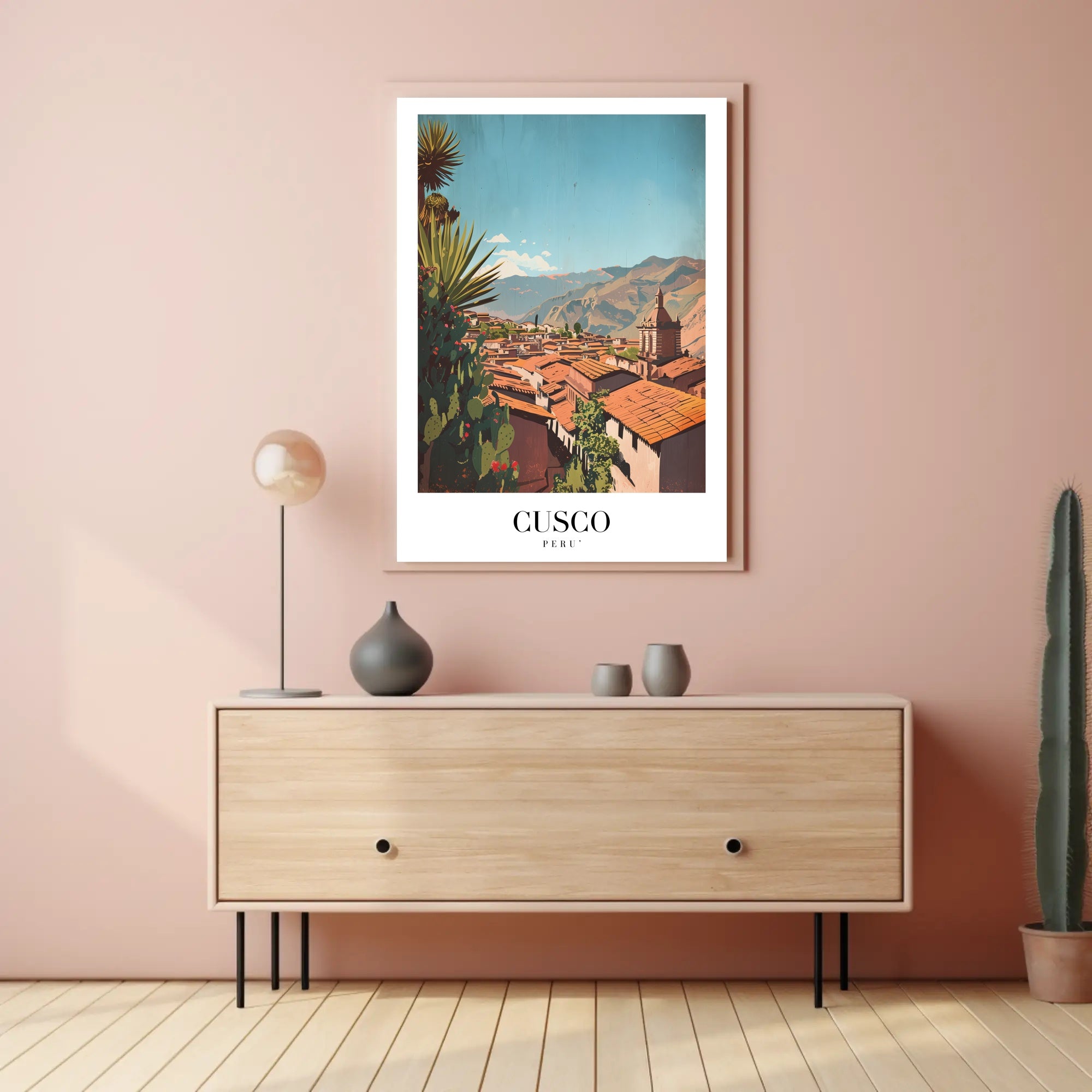 Cusco Cityscape Art: Andes Mountains Travel Poster PosterGoat