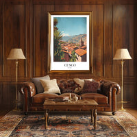 Cusco Cityscape Art: Andes Mountains Travel Poster PosterGoat