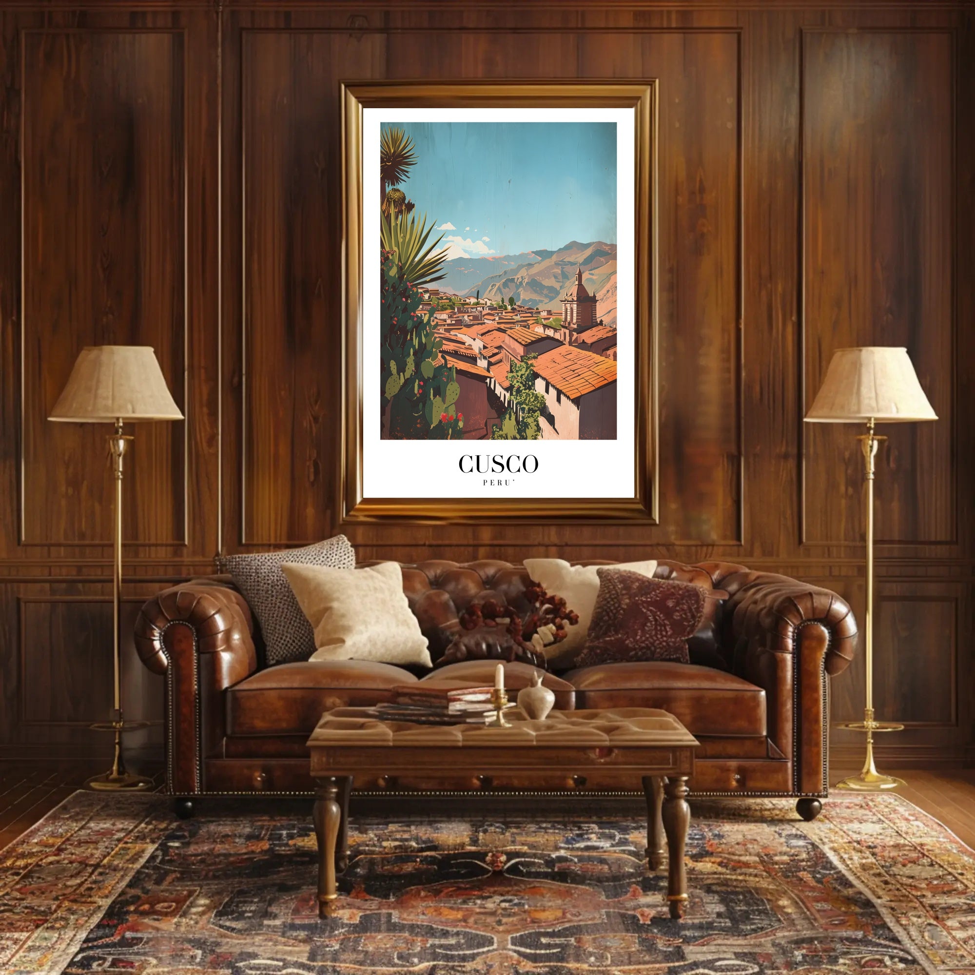 Cusco Cityscape Art: Andes Mountains Travel Poster PosterGoat