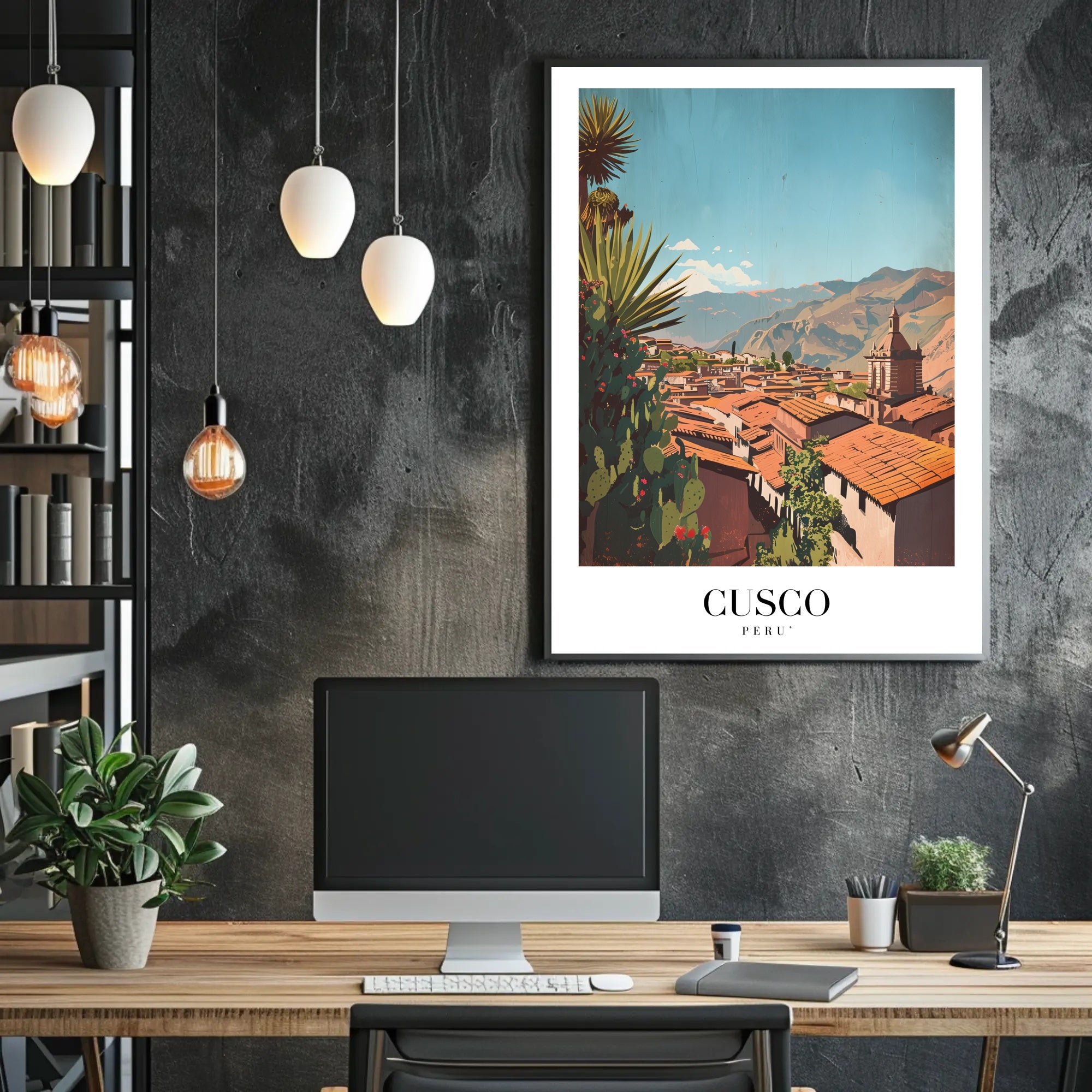 Cusco Cityscape Art: Andes Mountains Travel Poster PosterGoat
