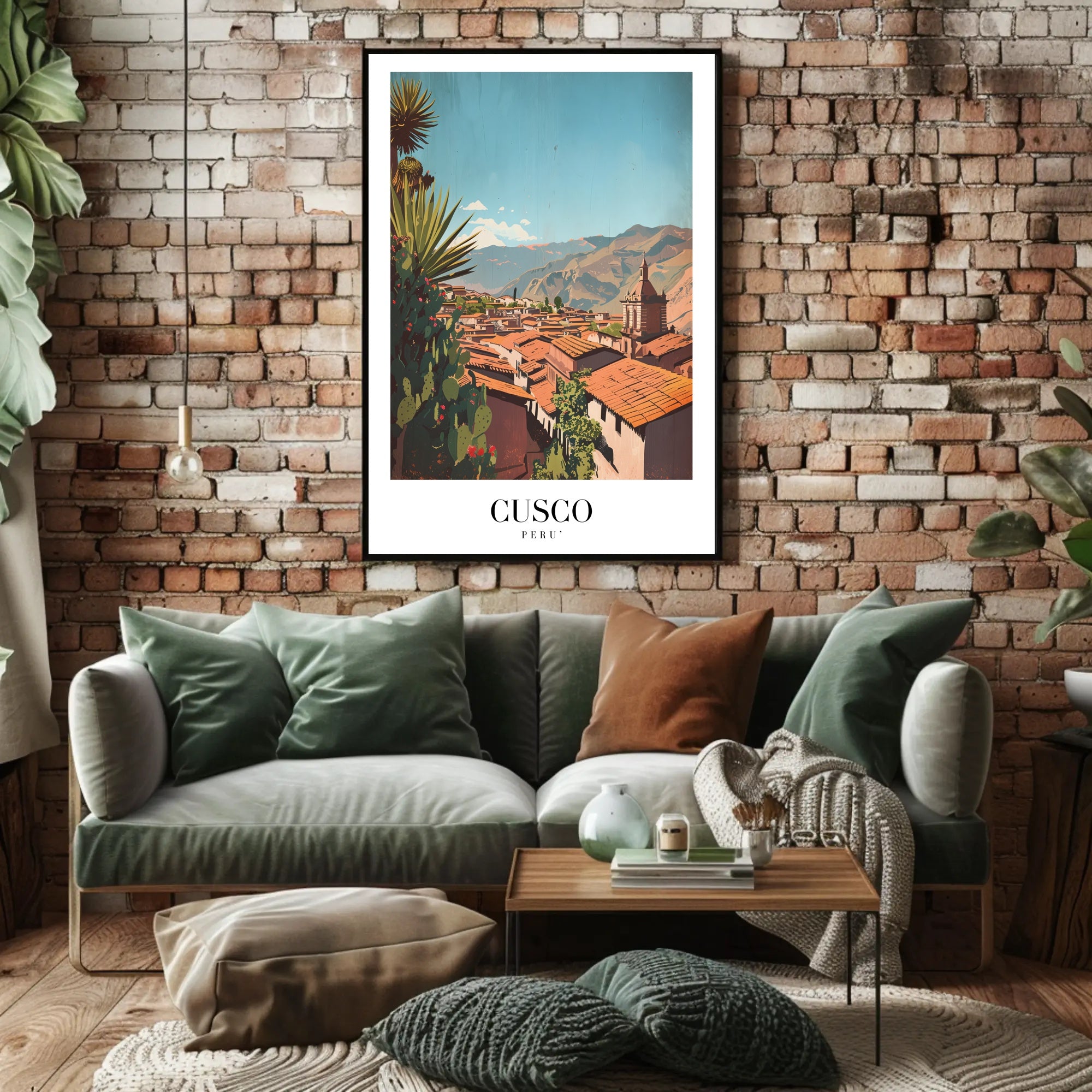 Cusco Cityscape Art: Andes Mountains Travel Poster PosterGoat