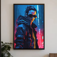Cyberpunk Cityscape with Futuristic Vibes Futuristic Sci-Fi Poster PosterGoat