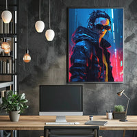 Cyberpunk Cityscape with Futuristic Vibes Futuristic Sci-Fi Poster PosterGoat