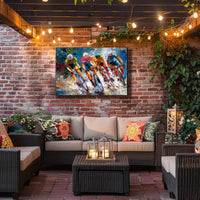 Cyclists Racing in Motion Sports Poster PosterGoat