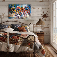 Cyclists Racing in Motion Sports Poster PosterGoat