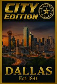 Dallas City Skyline Edition Travel Poster PosterGoat