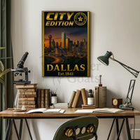 Dallas City Skyline Edition Travel Poster PosterGoat