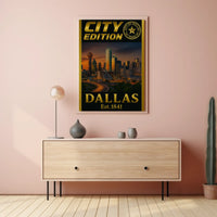 Dallas City Skyline Edition Travel Poster PosterGoat