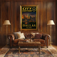 Dallas City Skyline Edition Travel Poster PosterGoat