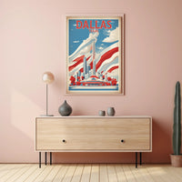 Dallas Skyline Retro Modern Urban Cityscape Poster PosterGoat