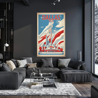 Dallas Skyline Retro Modern Urban Cityscape Poster PosterGoat