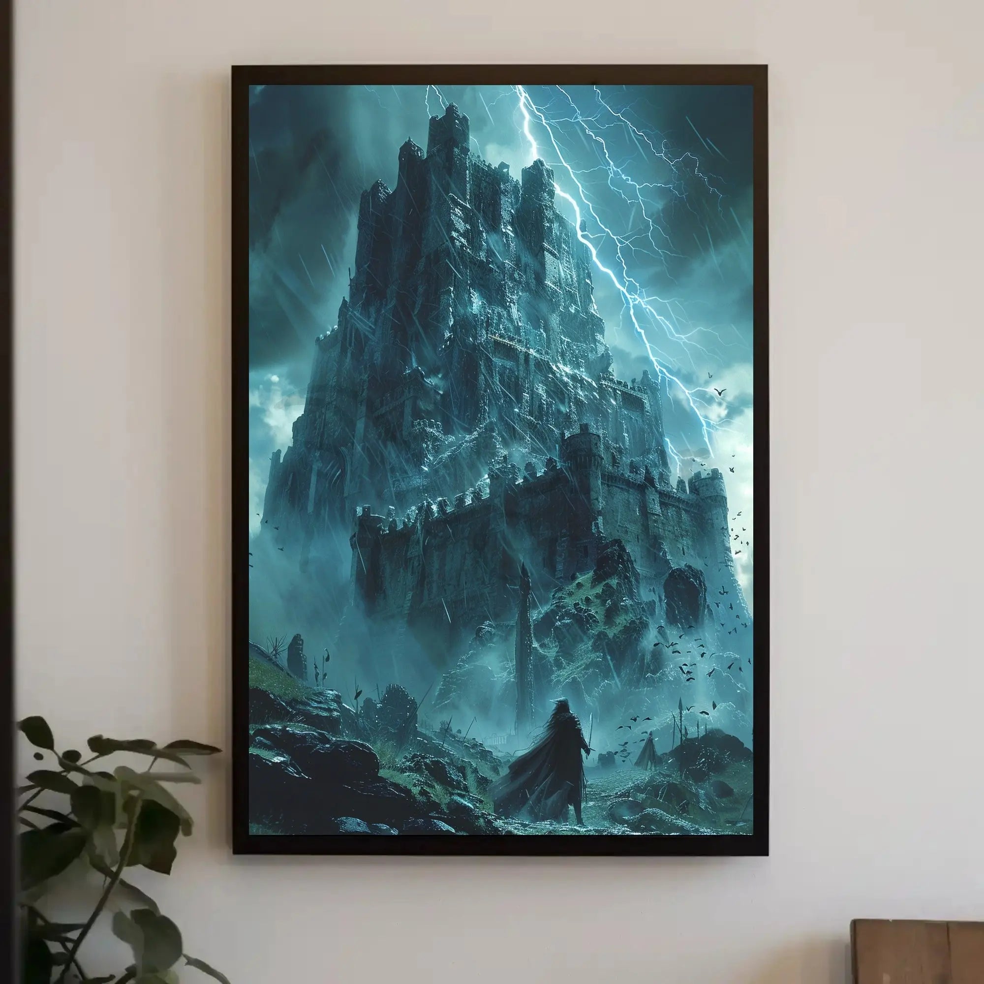 Dark Castle Storm: Atmospheric Medieval Fantasy Poster PosterGoat