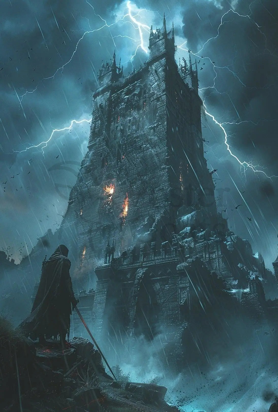 Dark Fantasy Gothic Castle Adventure Art Print Poster PosterGoat