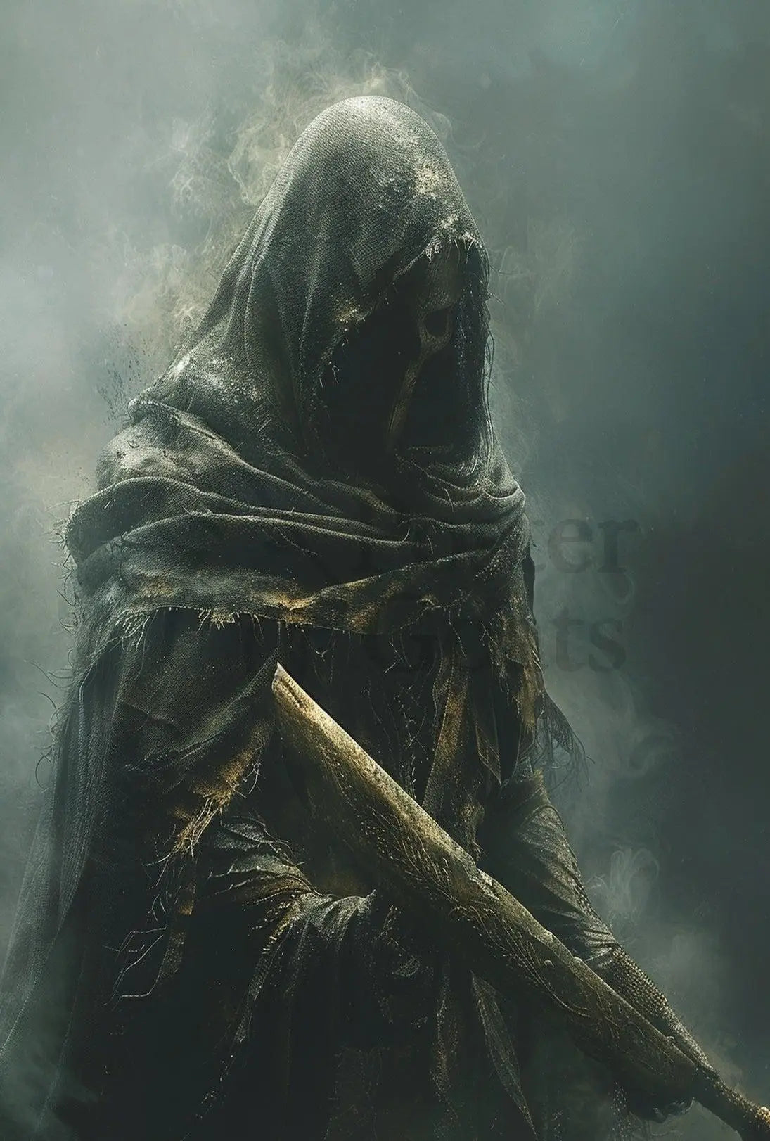 Dark Fantasy Swordmaster Adventure Artistic Poster PosterGoat