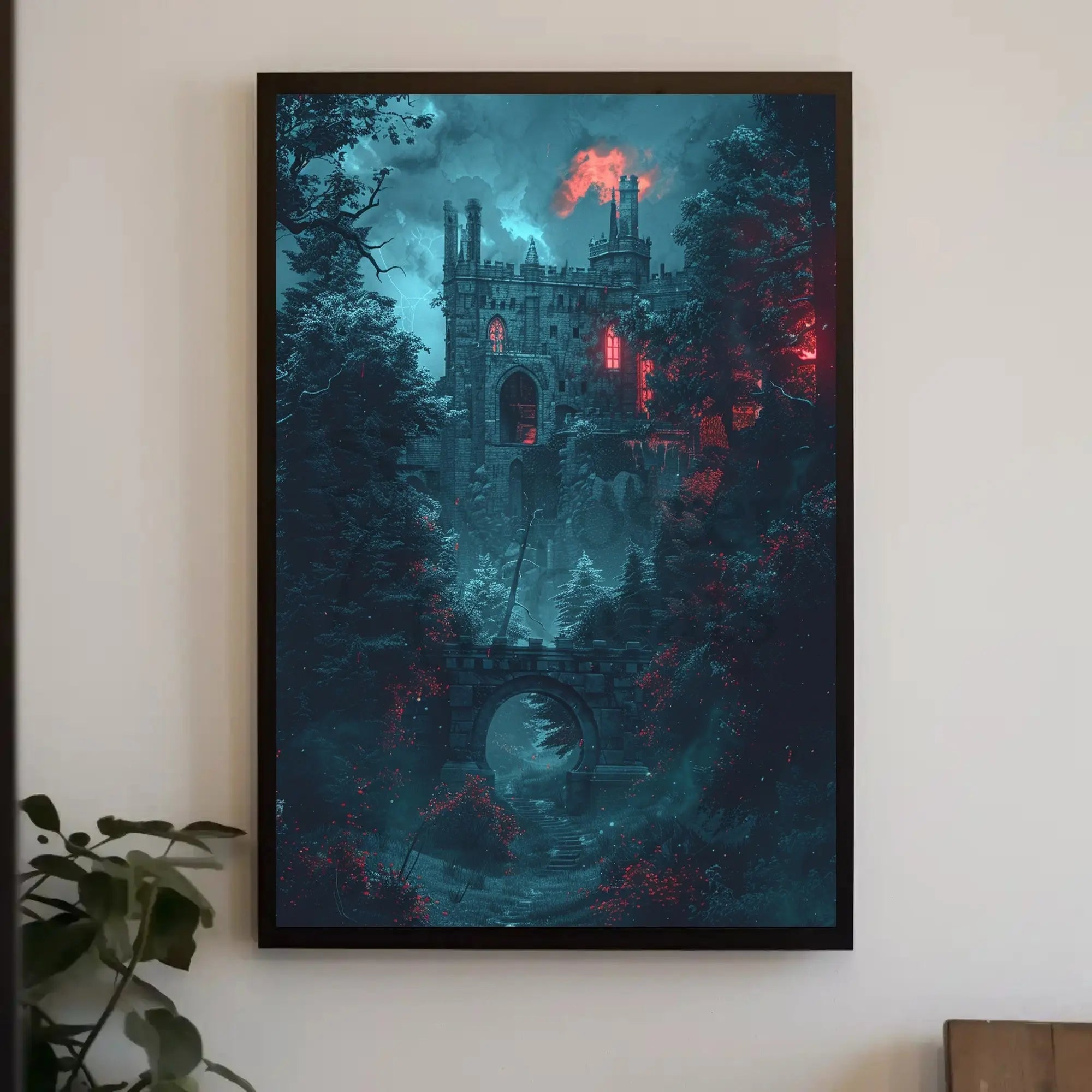 Dark Gothic Castle Mystical Adventure Art Poster PosterGoat