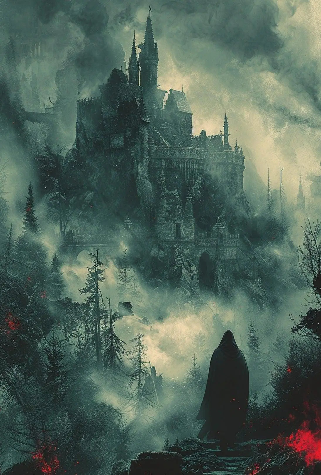 Dark Gothic Castle Mystical Fantasy Art Poster PosterGoat