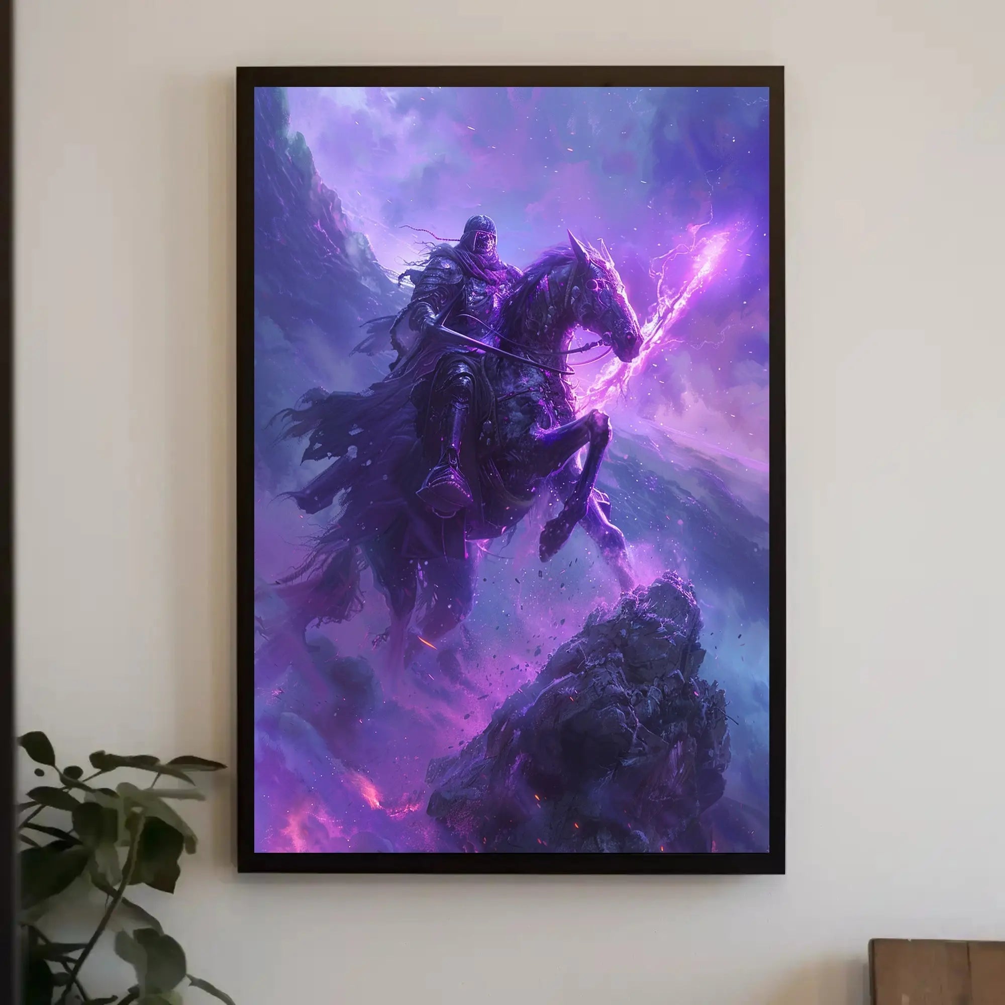 Dark Knight of Magic, Medieval Fantasy Artistic Poster PosterGoat