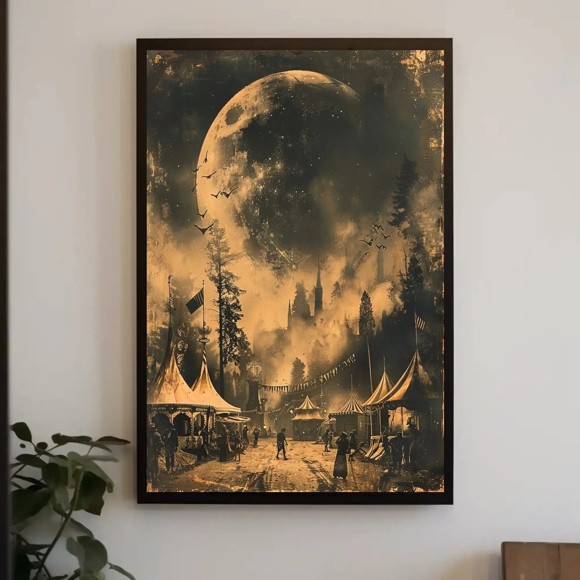 Dark Moon Carnival Scene: Fantasy Vintage Artistic Poster PosterGoat