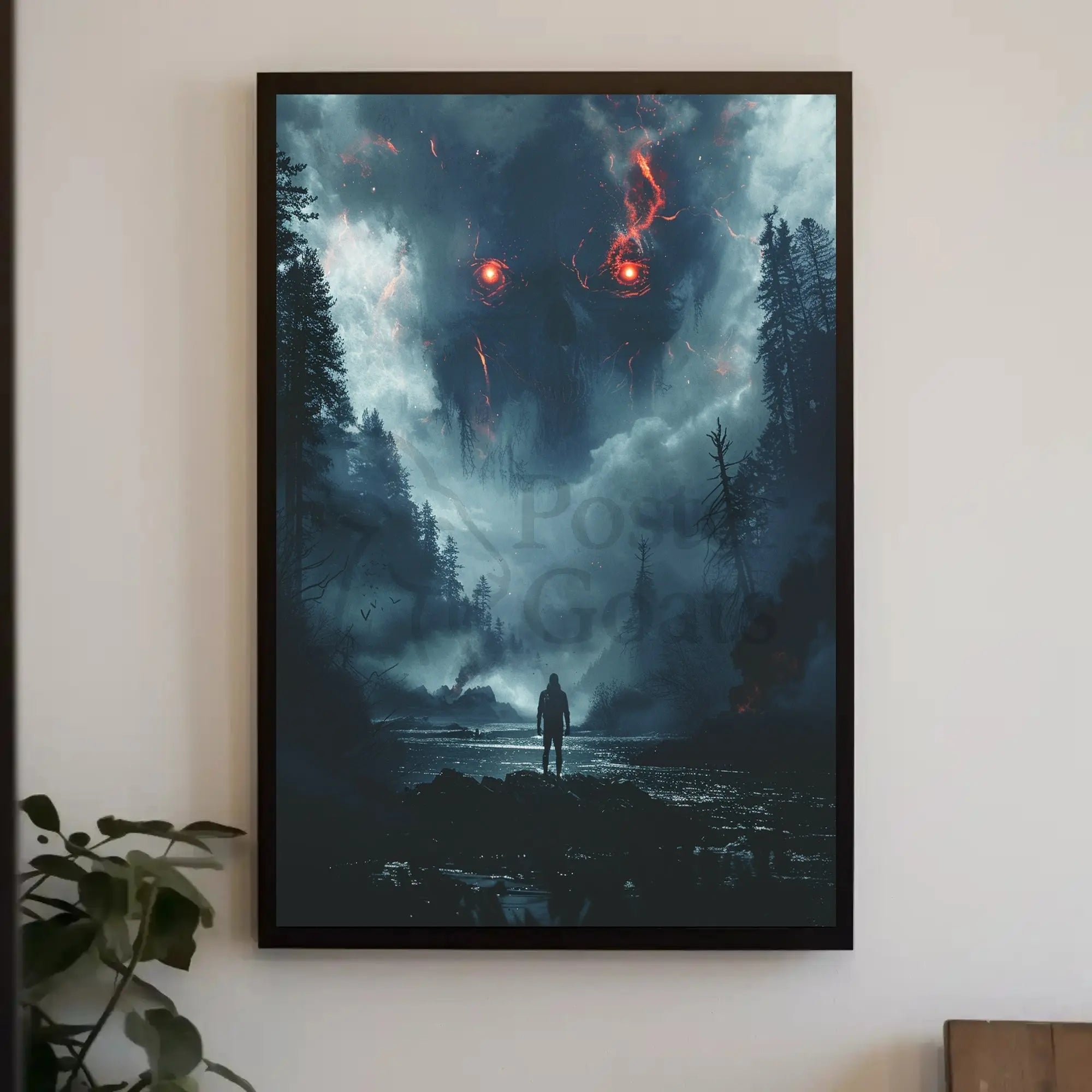 Dark Silhouette: Eerie Forest Mystery Artistic, Artistic Poster PosterGoat