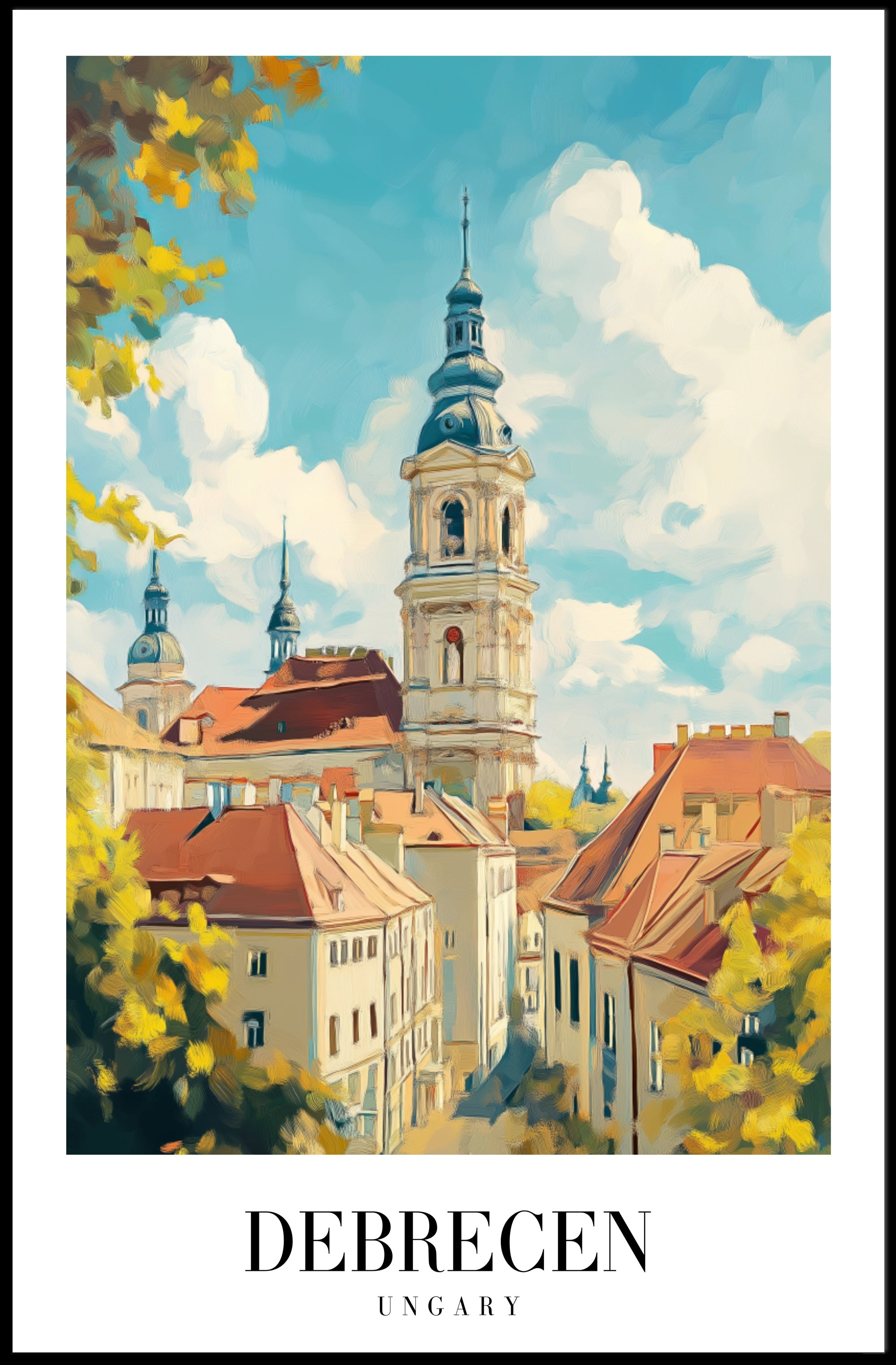 Debrecen Vintage Travel Poster: Nostalgic European Cityscape PosterGoat