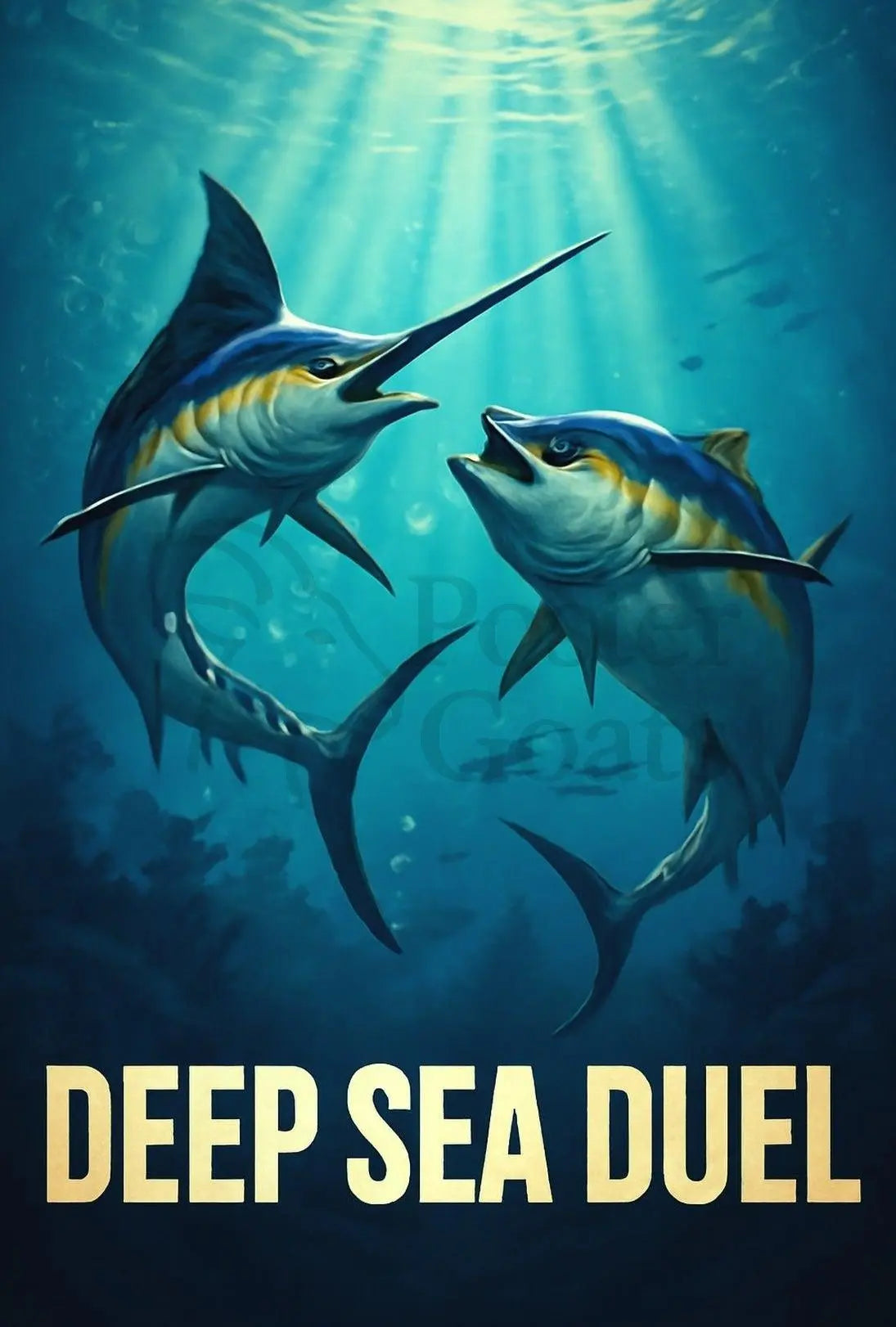 Deep Sea Duel Confrontation Action Animal Poster PosterGoat