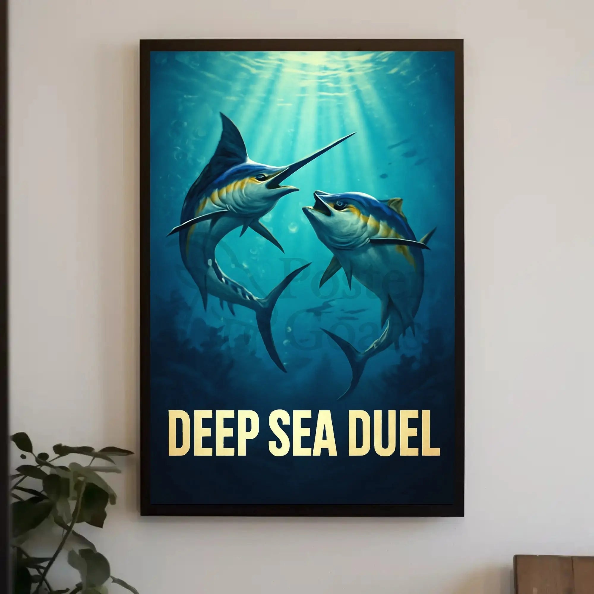 Deep Sea Duel Confrontation Action Animal Poster PosterGoat