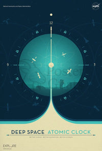Deep Space Atomic Clock NASA Futuristic Sci-Fi Poster PosterGoat