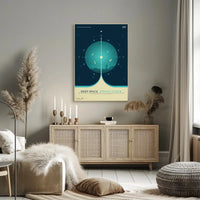 Deep Space Atomic Clock NASA Futuristic Sci-Fi Poster PosterGoat