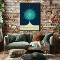 Deep Space Atomic Clock NASA Futuristic Sci-Fi Poster PosterGoat
