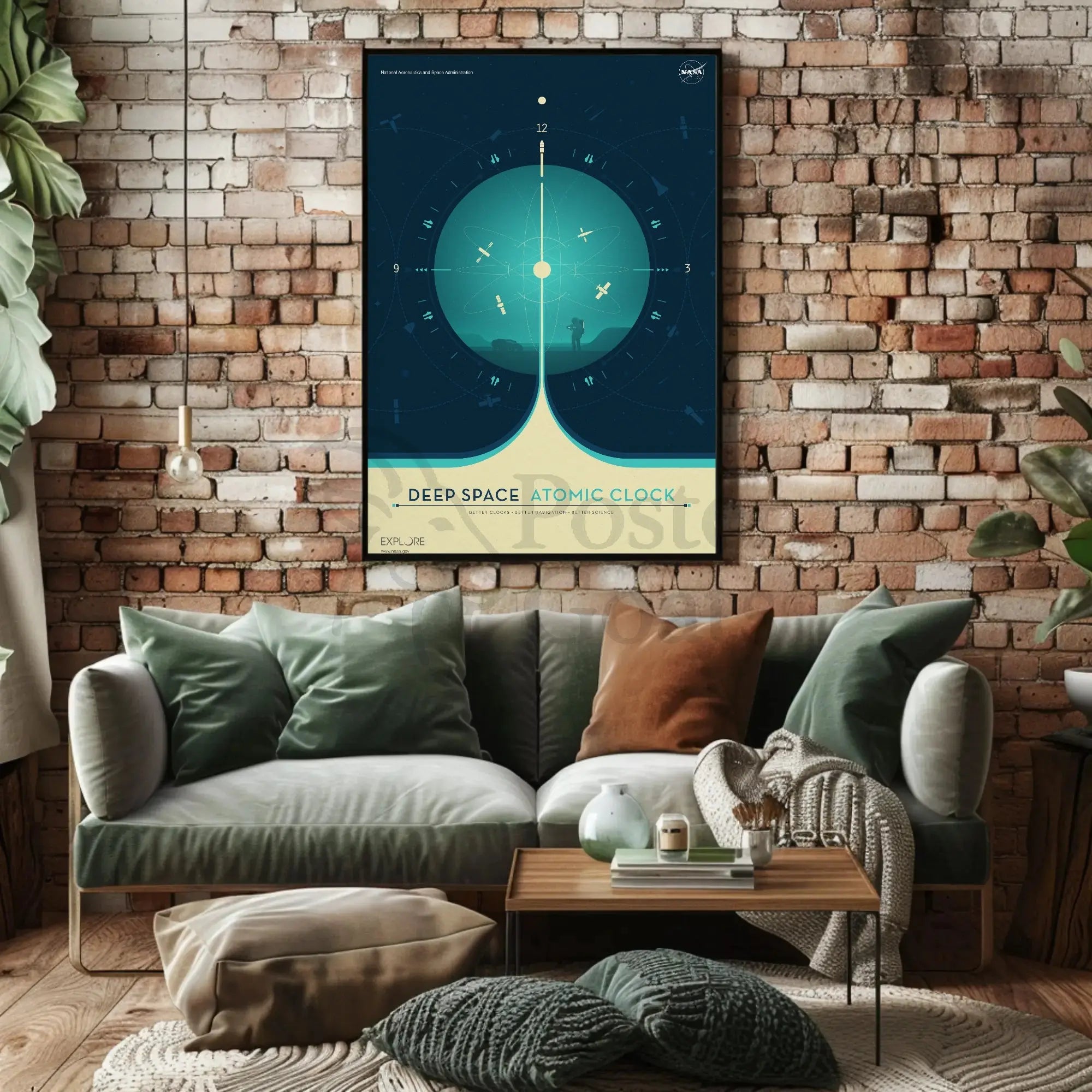 Deep Space Atomic Clock NASA Futuristic Sci-Fi Poster PosterGoat